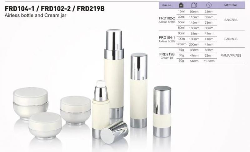 High End Cosmetic Jar 15g Cosmetic Jar for Eye 50g Day and Night Cosmetis Jar 100ml Airless Bottles