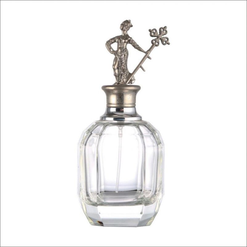 100ml Men′ S Perfume Bottle Empty Glass Bottle and Metal Character Cover