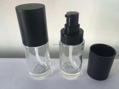 60ml Transparent Square Glass Bottle with Lotion Pump for Cosmetics