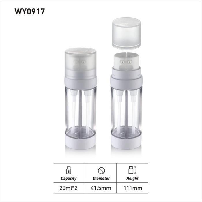 Winpack Hot Product Cosmetic 20ml Acrylic Double Chamber Tube Bottle Clear Cap 20ml*2 Empty Lotion Tubes Clear Lotion Pump Sprayer Bottles for Sale