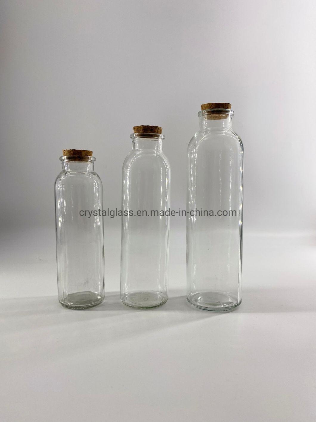 Hot Sale 250ml 300ml 500ml Kombucha Glass Bottle with Cork for Beverage Tea