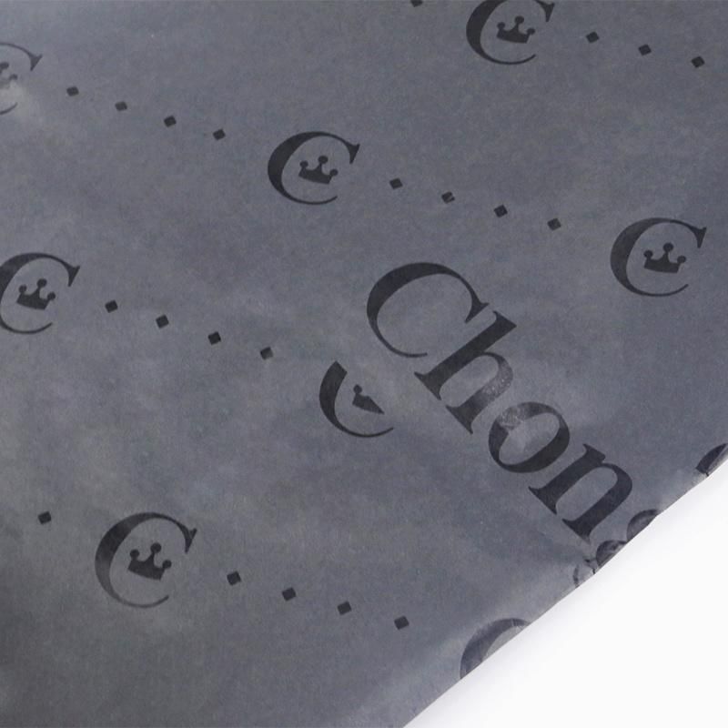 20*30inches Logo Printed Custom Black Tissue Wrapping Paper