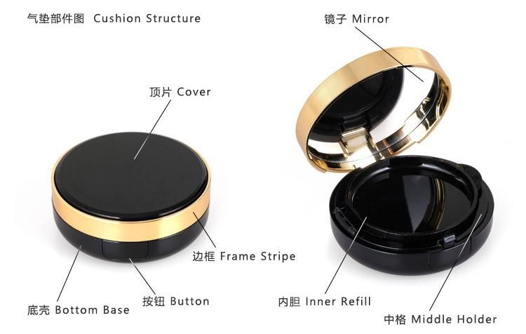 Korean Indonesia Hot Sale Round 15g Empty Air Bb Cushion Case for Liquid Foundation