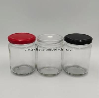 Round Style Glass Honey Jam Jelly Sauce Jar with Metal Lids 195ml 240ml 300ml 500ml 750ml