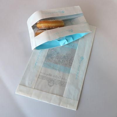 Food Takeaway Oil Proof Bread Packaging Bag with Window