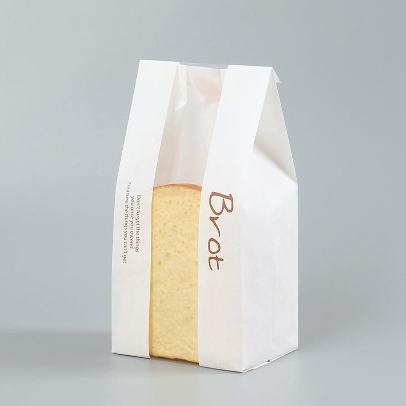 White Bread Toast Paper Bag with Printed Logo Cookies Bag