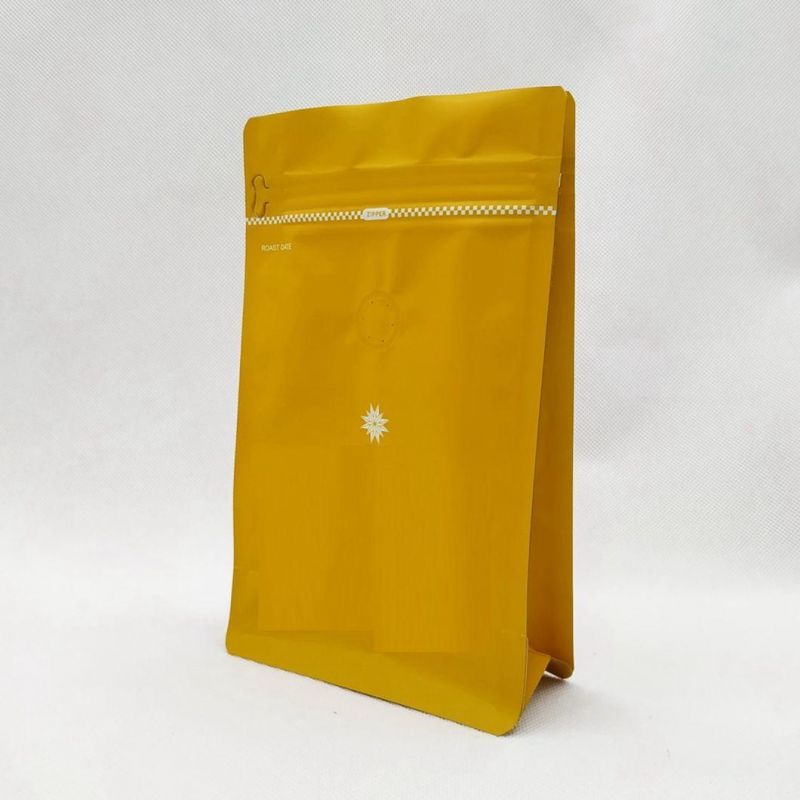 250g/340g/454G Quad Seal Flat Bottom Food Packaging Bag