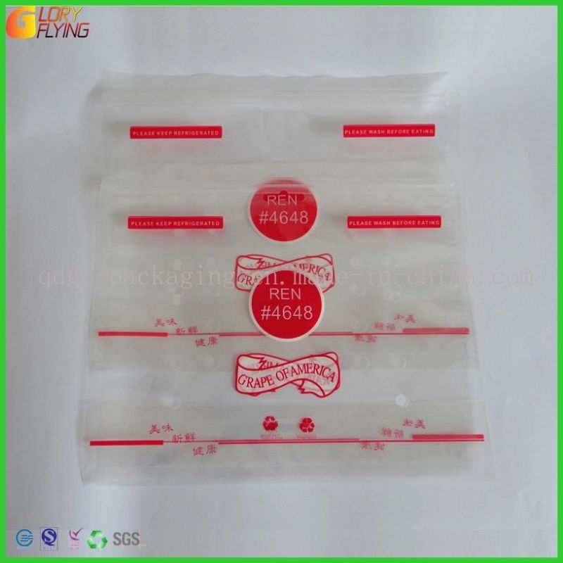 Grape Zipper Food Bag Fruit Packaging with Perforation/Plastic Bag