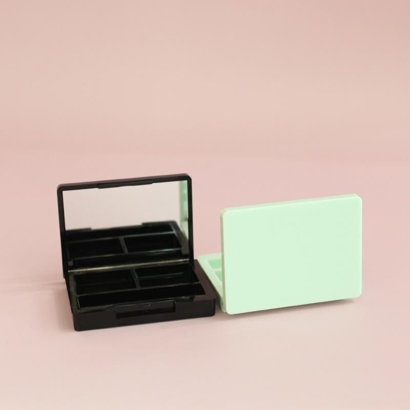 Plastic Pressed Compact Powder Case Empty Eyeshadow Container Case Customized Cosmetic Packaging