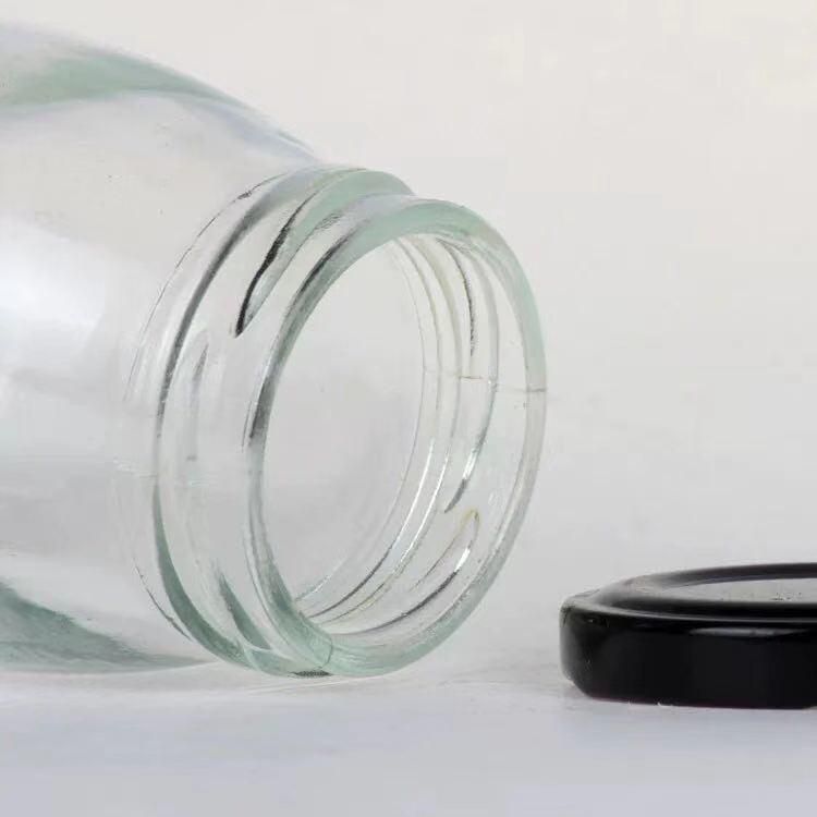 Manufacturer Direct Sale 200ml Pudgy Plastic Cap Pudding Bottle Glass Bottle