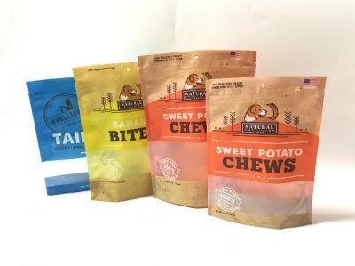 Custom Printed Stand up Ziplock Laminated Plastic Packing Pouch Bag for Food Snack Pet Treats Nuts Dried Fruits