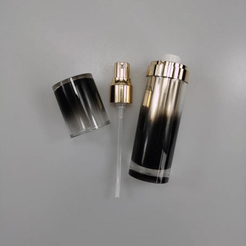 30ml 50ml 80ml 100ml Black Acrylic Emulsion Bottle Foundation Bottle with Diamond Cap for Essence