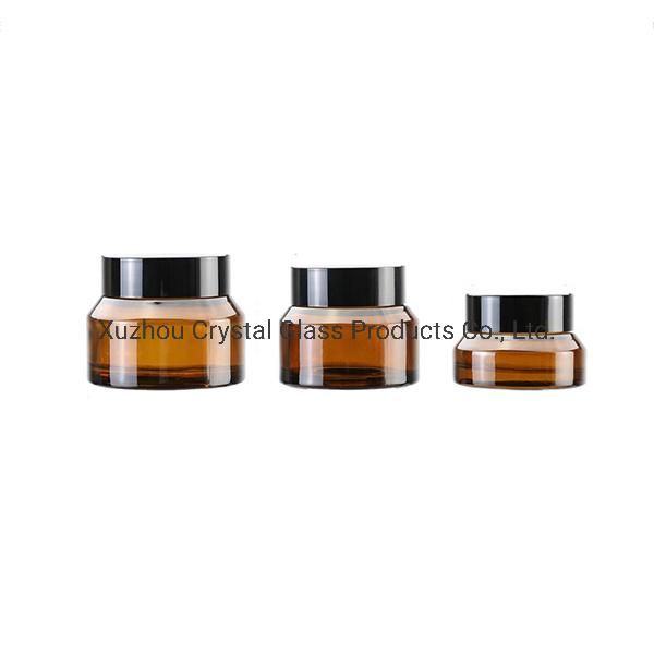 30ml 50ml Frosted Cosmetic Jar Cream Jar Cosmetic Container with Wood Grain Lids