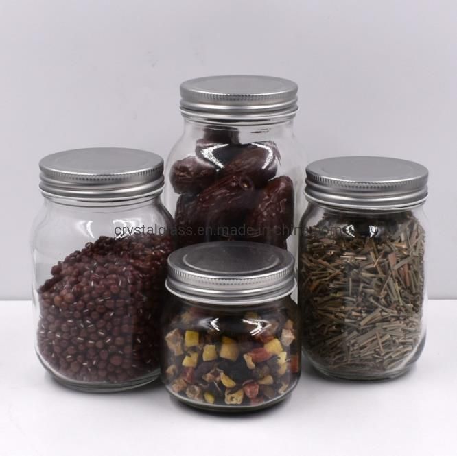 Round Glass Mason Food Storage Jar with Lid for Jam Jelly Food Packaging Jar 750ml/25oz