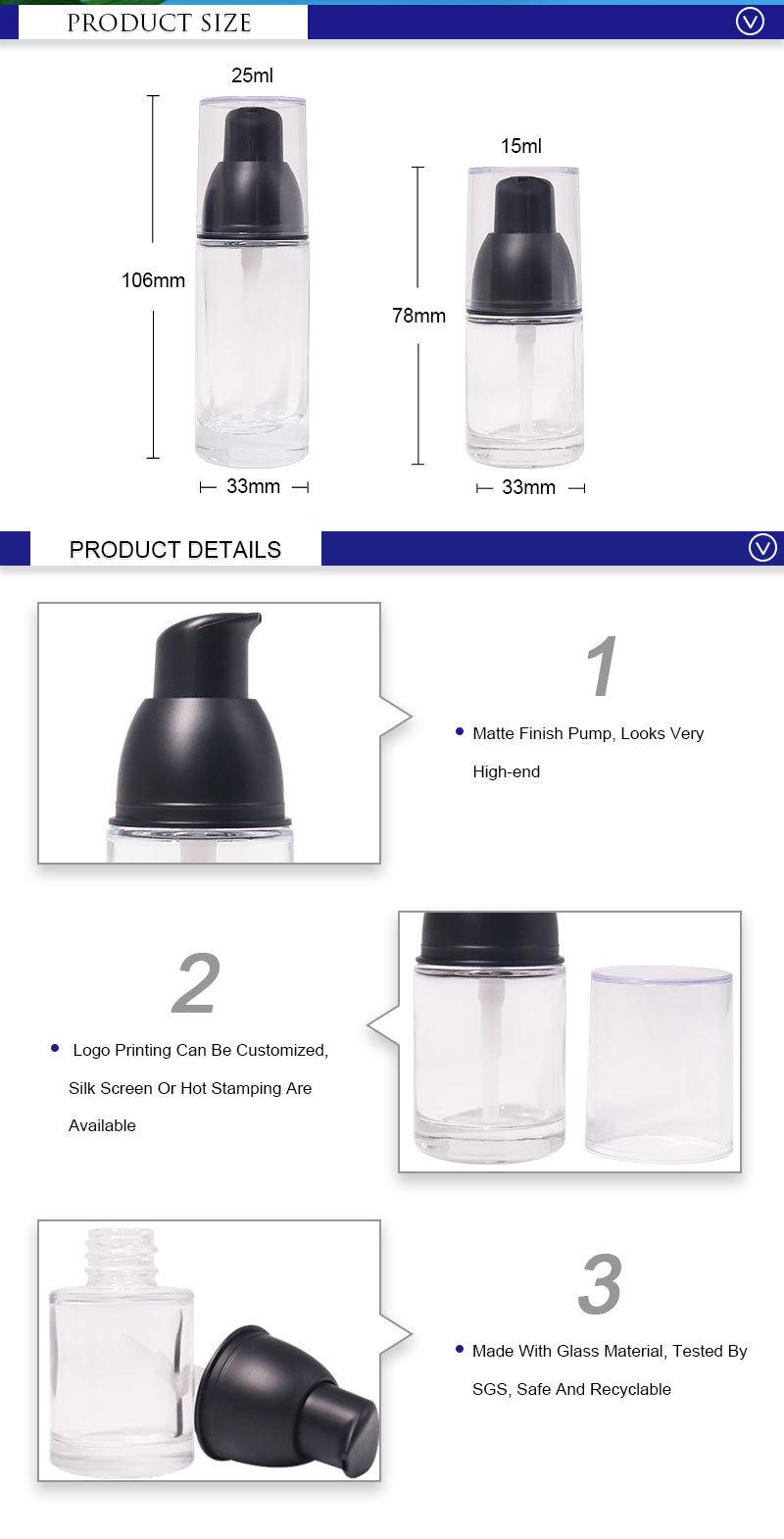 Best-Selling 15ml 25ml Glass Lotion Bottles