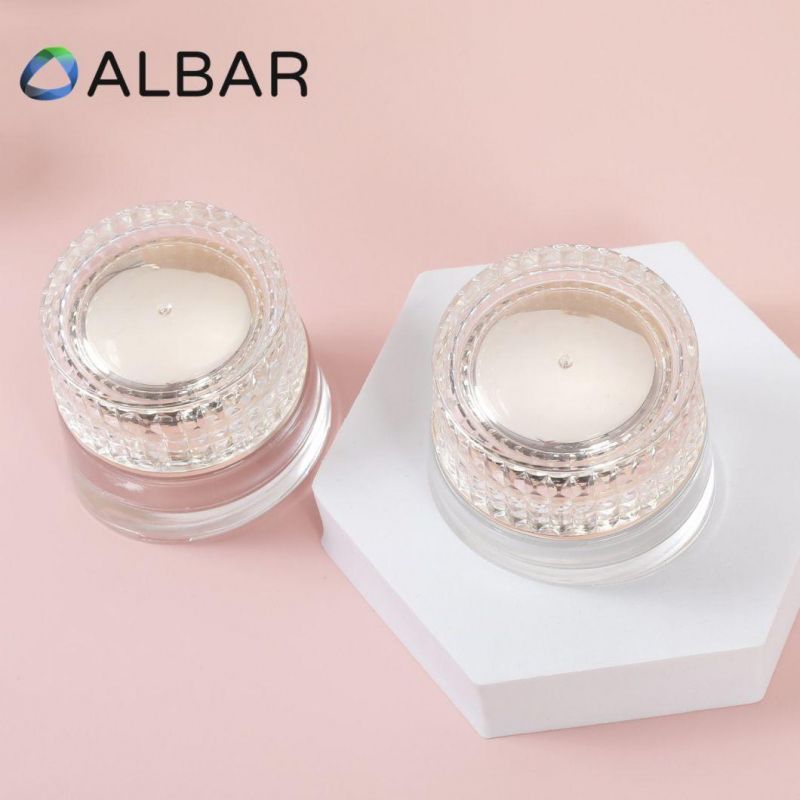 Flat Shoulder Acrylic Glossy Skincare Makeups Glass Bottles with Liquid or Spray Pumps
