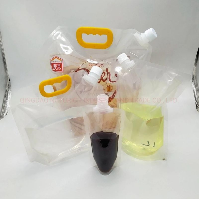 5L Liquid Drink Juice Beer Clear Plastic Bags with Spout