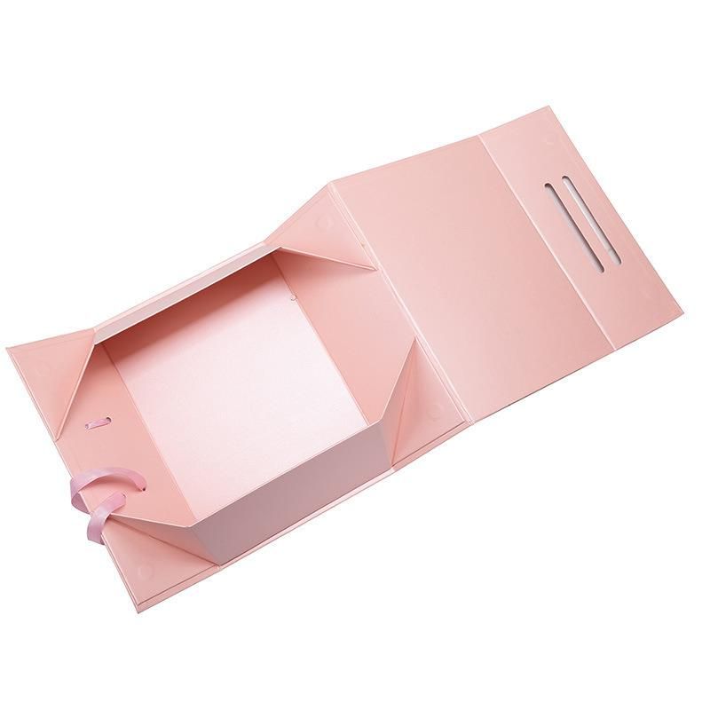 Custom Color and Size Cardboard Magnet Close Box with Ribbon Handle