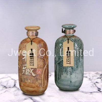 Ceramic 500ml Tequila Bottle Wine Liquor Tequila Bottle with Cork