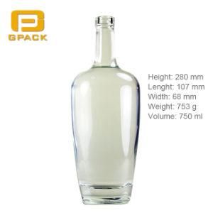 Factory Supply Round Angle Glass Bottle Vodka Packaging with Cork Best Price Ciroc Sangria Wine Bottle Malibu Bottles