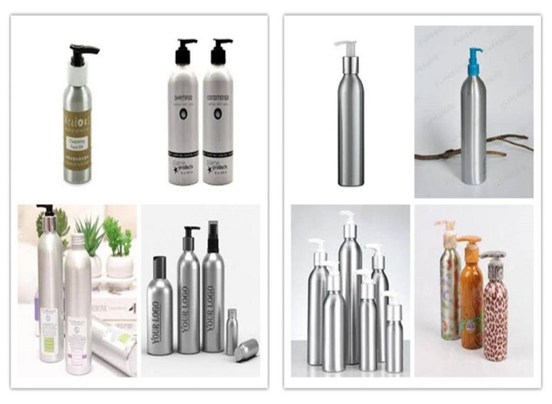 OEM Logo Aluminum Material Shampoo Bottle with Shampoo Pump and Sprayer