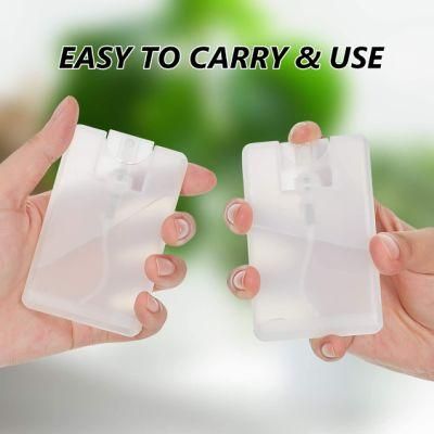 Supplier 20ml Pocket Credit Card Travel PP Plastic Mini Fine Mist Cosmetic Perfume Spray Bottle for Hand Sanitizer