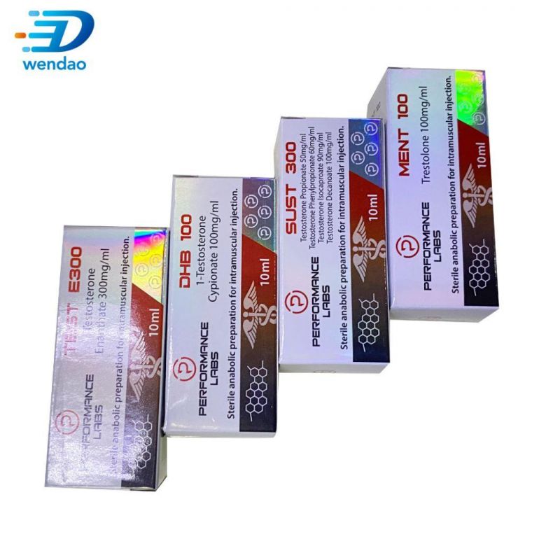 Custom Self Adhesive Free Design Service 10ml Hologram Vial Labels and Boxes for Steroid