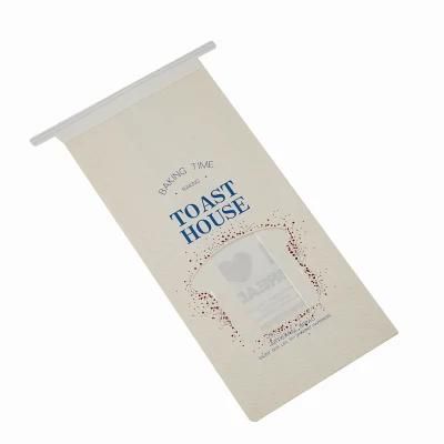 White Tin Tie Tab Lock Brown Window Bags Cookie Bread Treat Kraft Paper Bakery Bags with Window