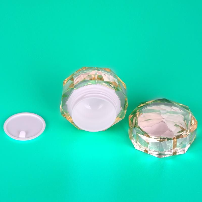 Wholesale 5g 10g 15g 30g 50g Empty Plastic Diamond Shape Double Wall Shiny Luxury Cosmetic Plastic Jar Skin Care Jar for Cosmetic Packaging