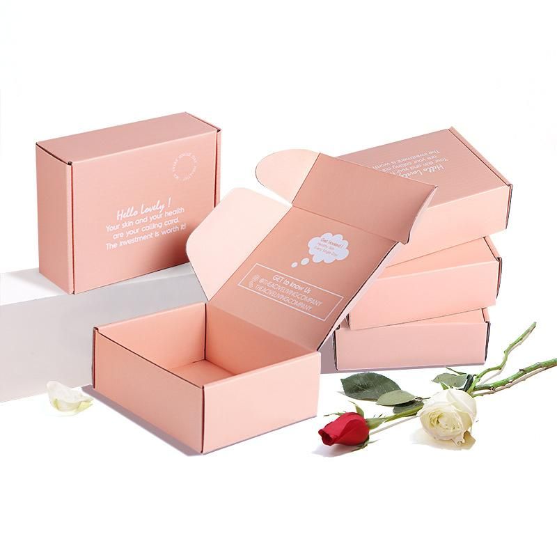 Supplier Custom Pink Two-Sided Printing Underwear Cosmetic Outer Shipping Corrugated Cardboard Packaging Carton Paper Gift Mailer Box