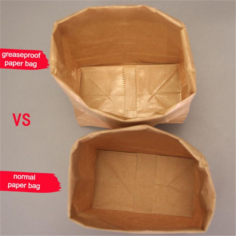 Promotional Recyclable Restaurant Kraft Takeaway Kraft Disposable Bag