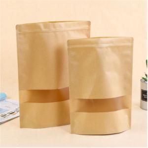 Custom-Made Nut Food Grade Packaging Self-Sealing Kraft Paper Bag with Clear Window