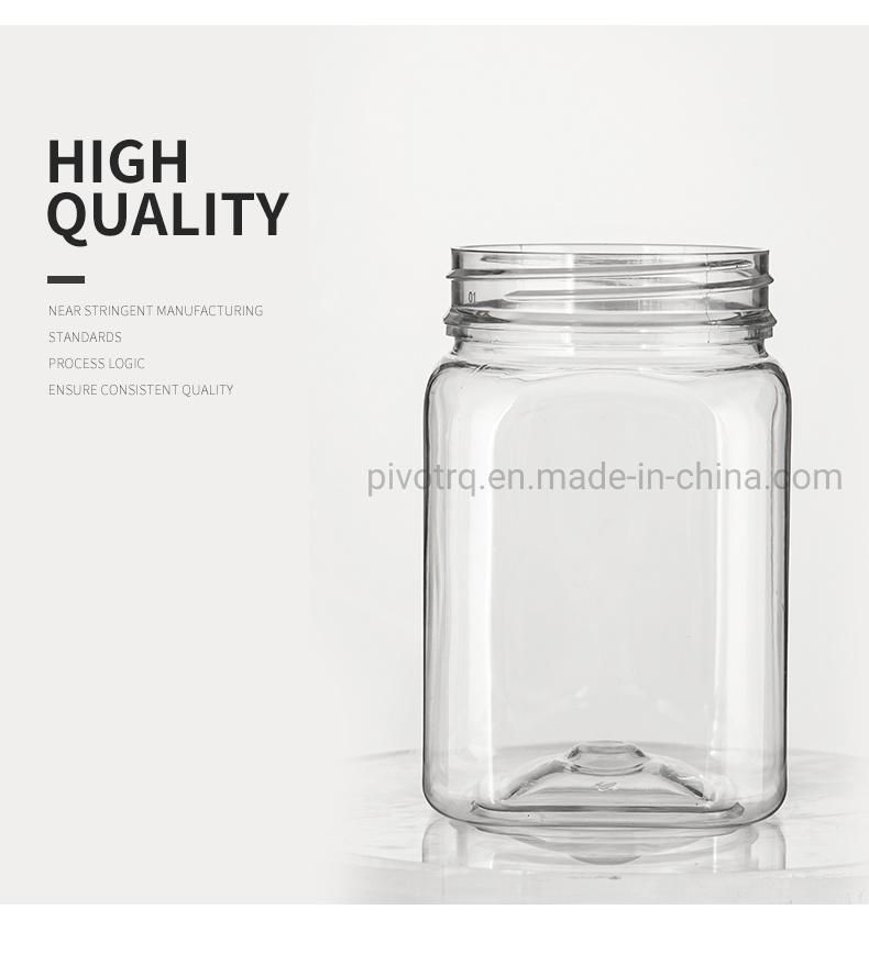 250g 400g 500g 900g 1000g Clear Pet Honey Square Bottle with Safe Ring