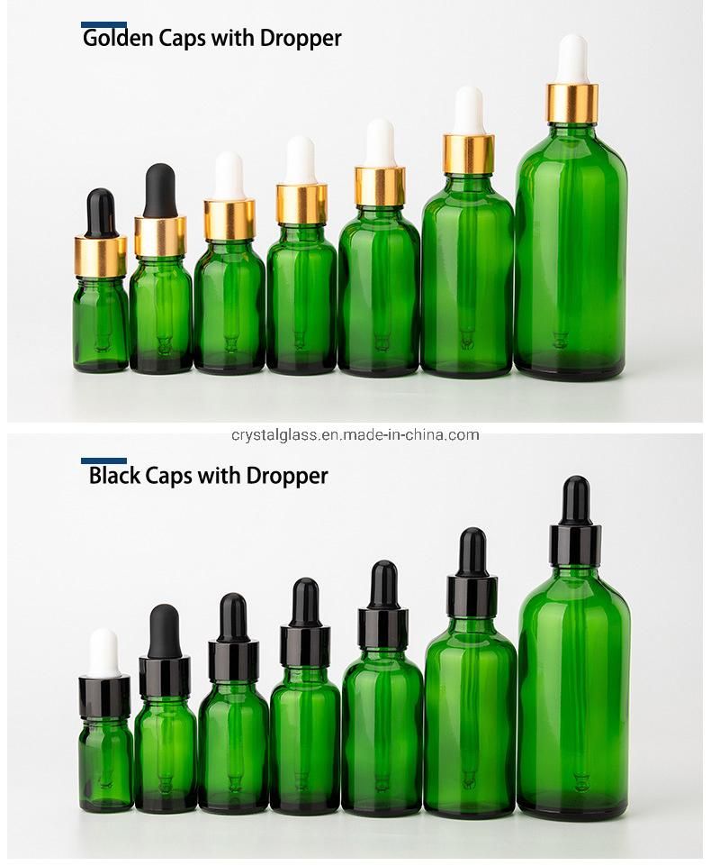 Green Color Essential Oil Bottle for Cosmetic Packaging