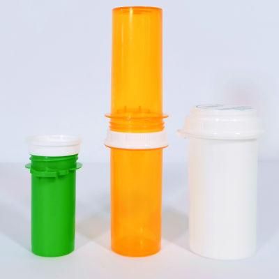 Smell Proof Plastic Hold Tab Down Bottle Capsule Pill Child Proof Packaging Prescription Medicine Reversible Cap Vials