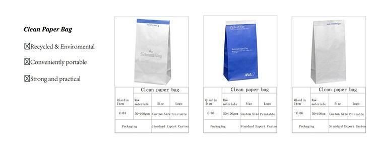 Custom Printed Disposable Bulk Outdoor Vomitin Air Sickness Plane Vomit Little Airsickness Paper Bags