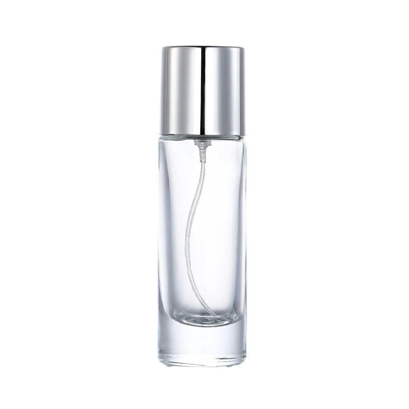 30ml High-End Portable Transparent Glass Perfume Bottle with Gray Caps Empty Bottle Spray Bottle