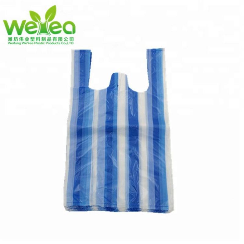 Candy Striped Plastic Carrier Bag 12X18X23 18 Micron (Heavy Strength) X 1000PCS; Medium Candy Stripe Vest Carrier Bags