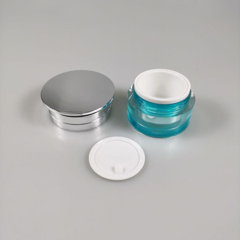 High-Grade Acrylic Cream Jar with Aluminum Cap 15g 30g 50g