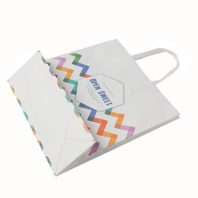 White Kraft Paper Bags with Customized Size Logo Design
