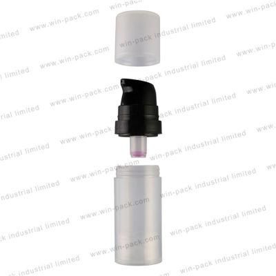 Clear Fancy PP Airless Lotion Bottle with Black Airless Pump 10ml 15ml