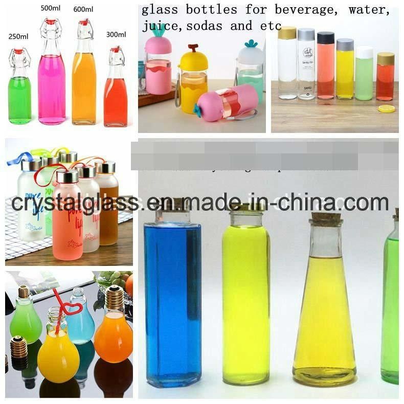 580ml Customize Printing Glass Boba Tea Bottle with Plastic Cap