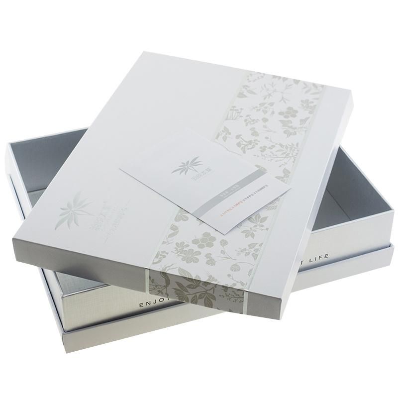 Custom White Gold Stamp Logo Paperboard Gift Packing Box