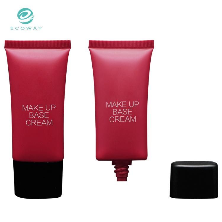 Portable Packaging Flat Screw Cap and Tube Body Matte Text Silk-Printed Red Tip Bb and Cc Cream Tube