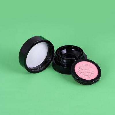 Elegant Round Black Customized Empty Silica Gel Air Cushion Box Bb Cushion Case with Silica Gel Sifter