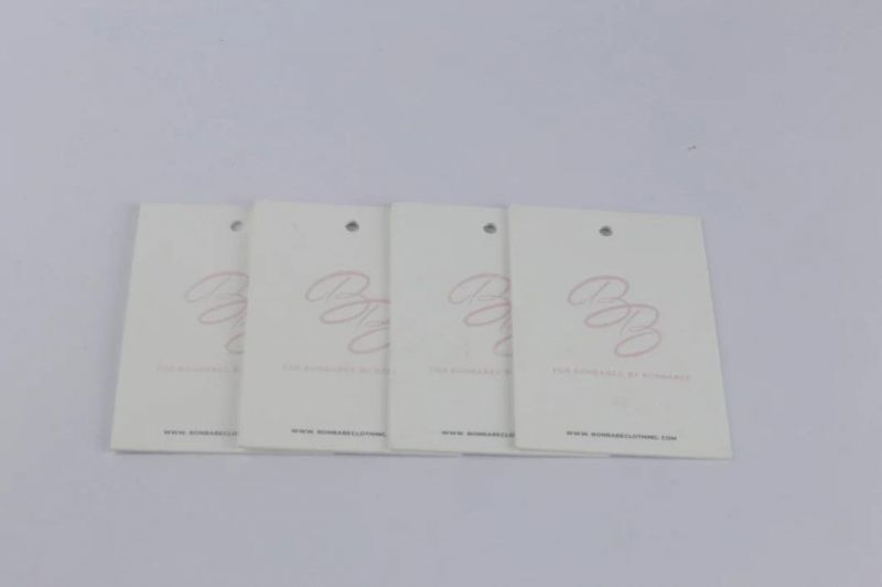 1000GSM 1mm Thick Paper Swing Tag Custom Pink Hangtag