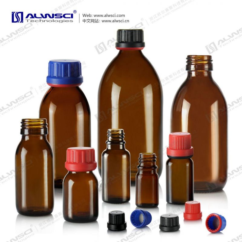 Alwsci 100ml Wide Mouth Amber Glass Soil Sampling Bottle with PP Cap and Septa