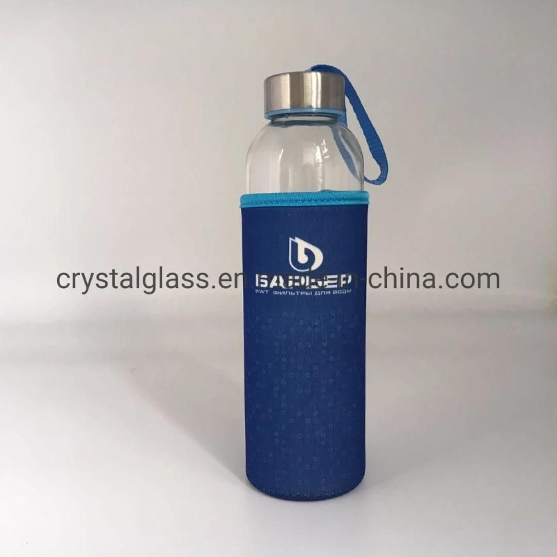 Free Samples Drinking Glass Sparkling Water Bottles with Screw Cap 500ml 750ml 1000ml