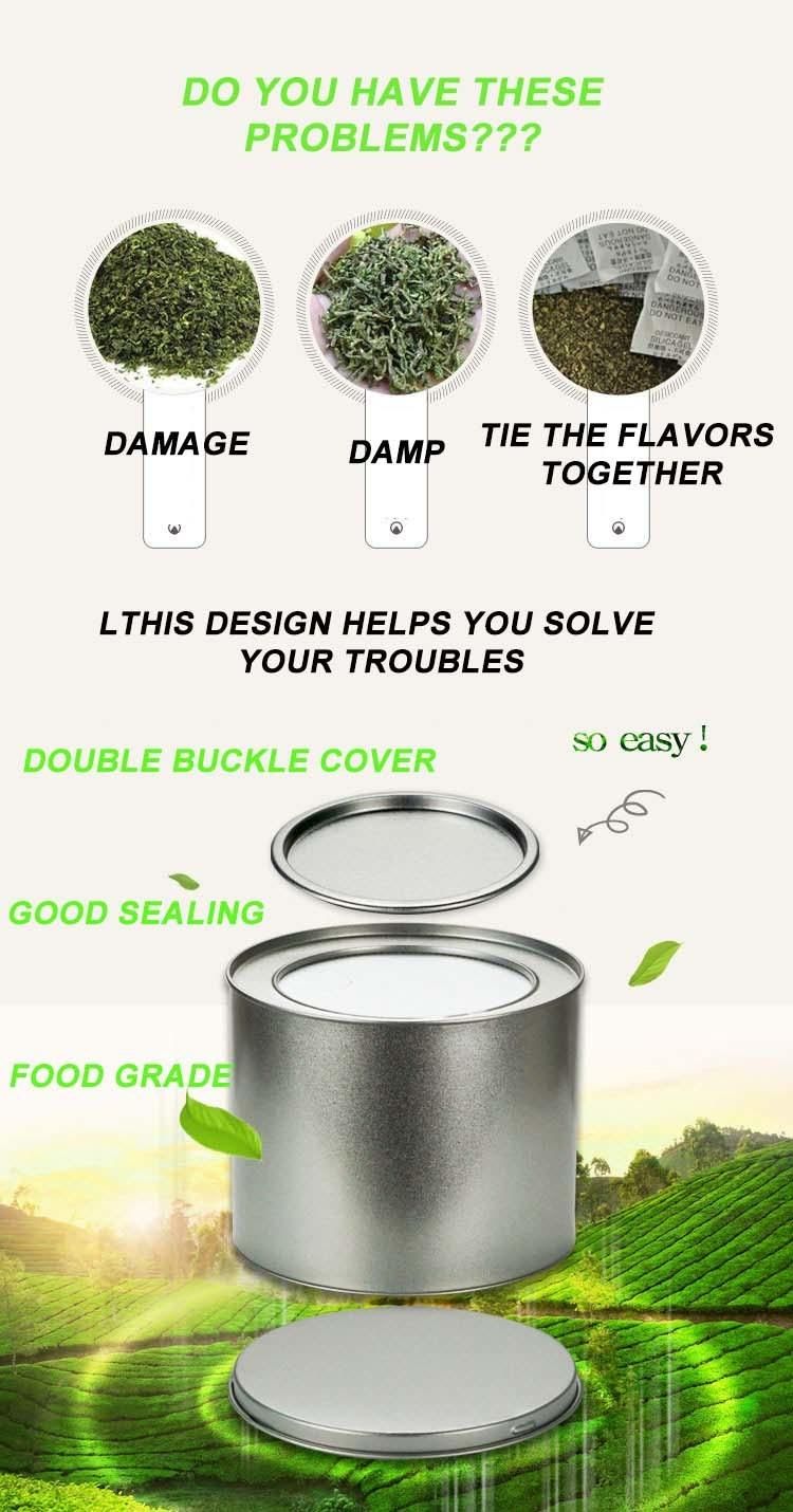 Wholesale OEM ODM Free Sample Food Grade Round Storage Tea Tin Box