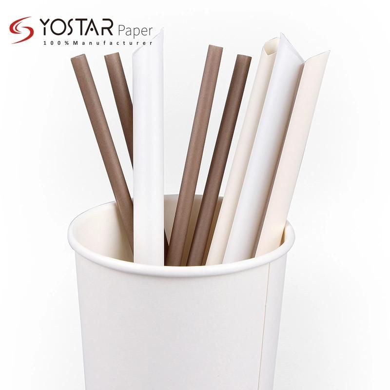 Wholesale Custom Biodegradable Disposable Wrapped Paper Straws